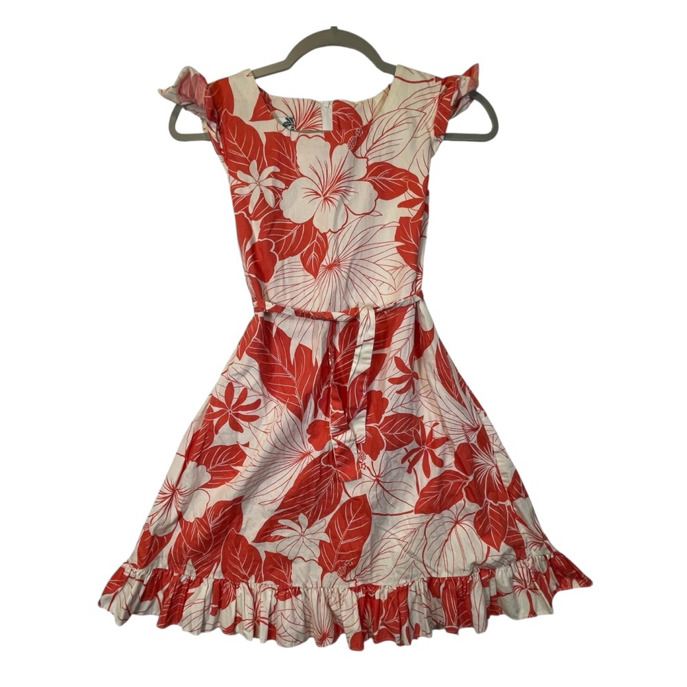 🎀 Red & Cream Tiered Ruffled Sundress – Girls Size 14